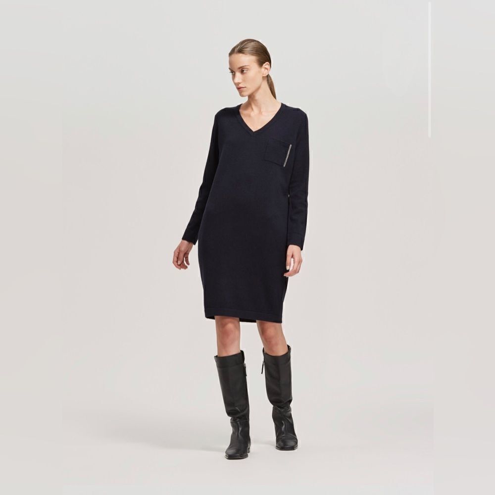 Fabiana Filippi Monili chain-trim knitted dress size 38/us size 2